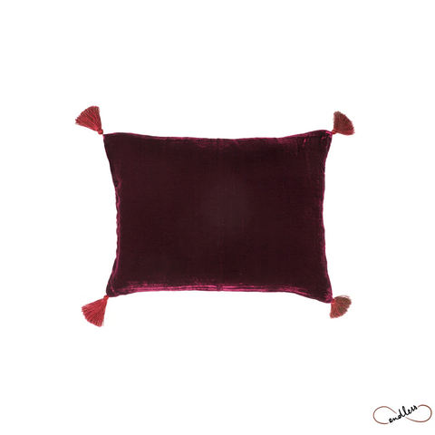 Cojín Pompons Goa Burgundy