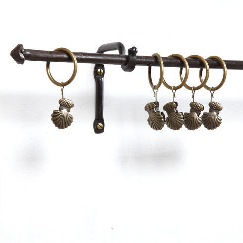 Set de 5 anillos clip diseño concha