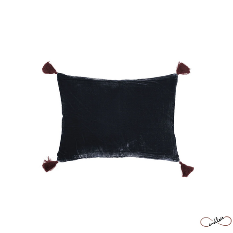 Cojín Pompons Goa Blue Nuits