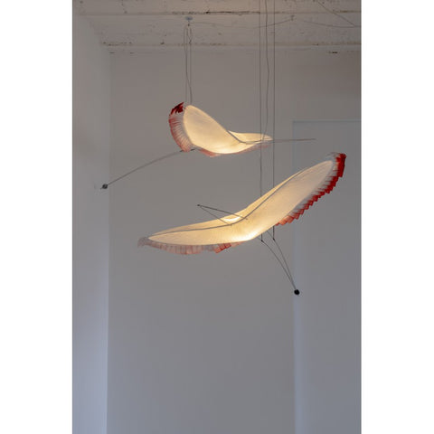 L'oiseau mobile a plumes colorées
